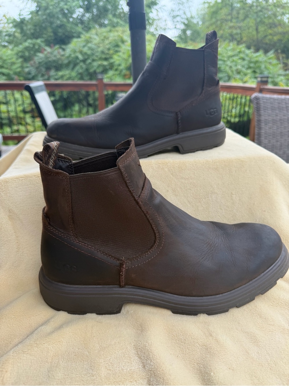 UGG Biltmore Chelsea Boots Mens 11.5 Waterproof Leather Slip On Brown